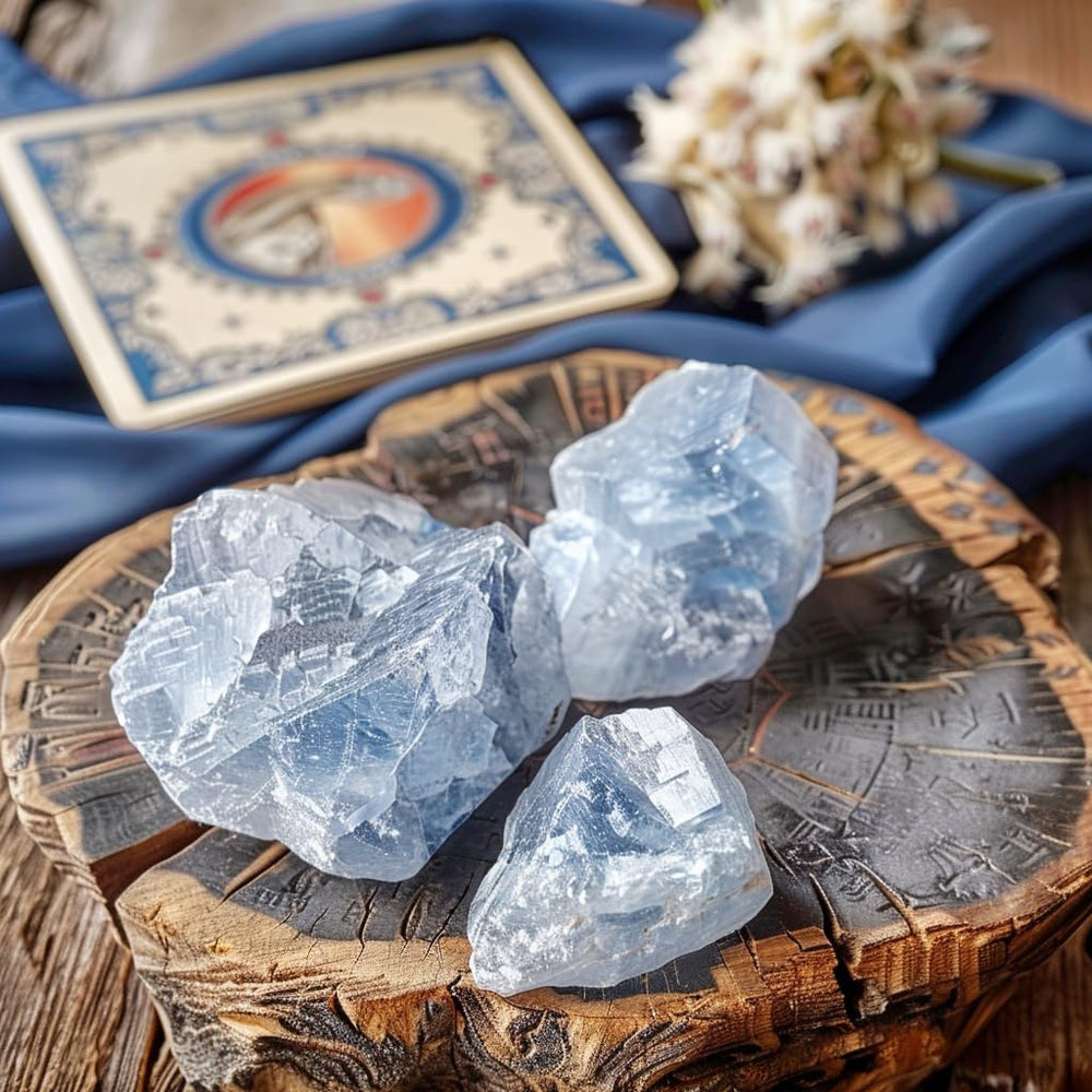 Luckeeper blue calcite stones for meditation and creative focus