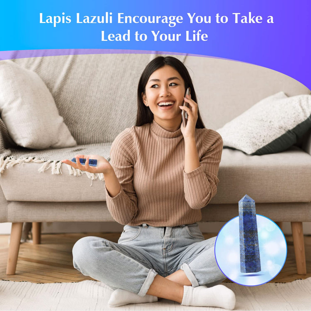 Luckeeper Lapis Lazuli wand, 3-inch, encourages confident leadership and clear communication.