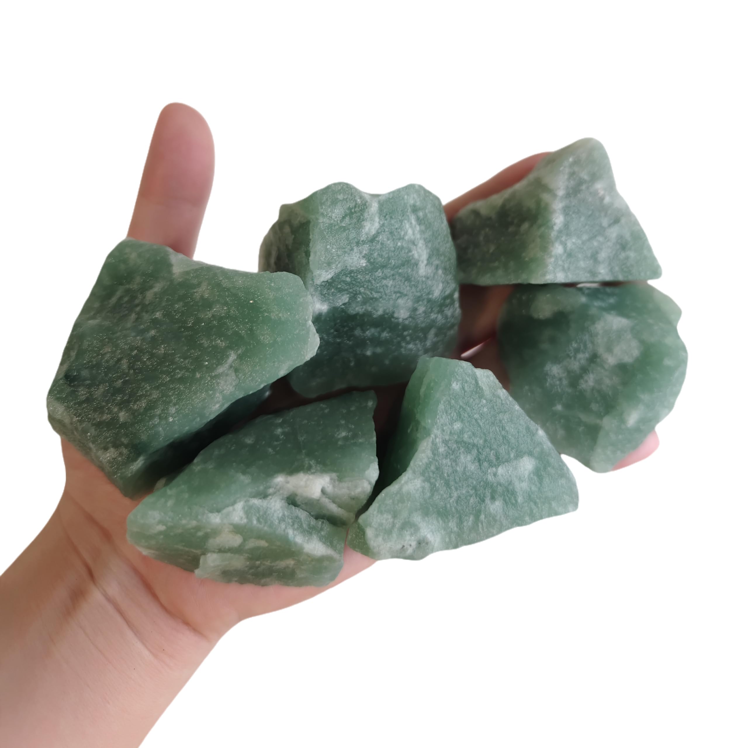 Luckeeper Green Aventurine raw crystals 1lb bundle for meditation and energy work.