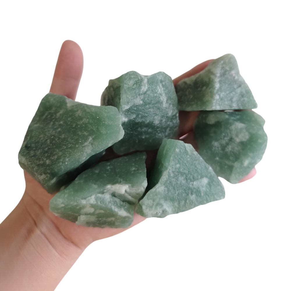 Luckeeper Green Aventurine raw crystals 1lb bundle for meditation and energy work.