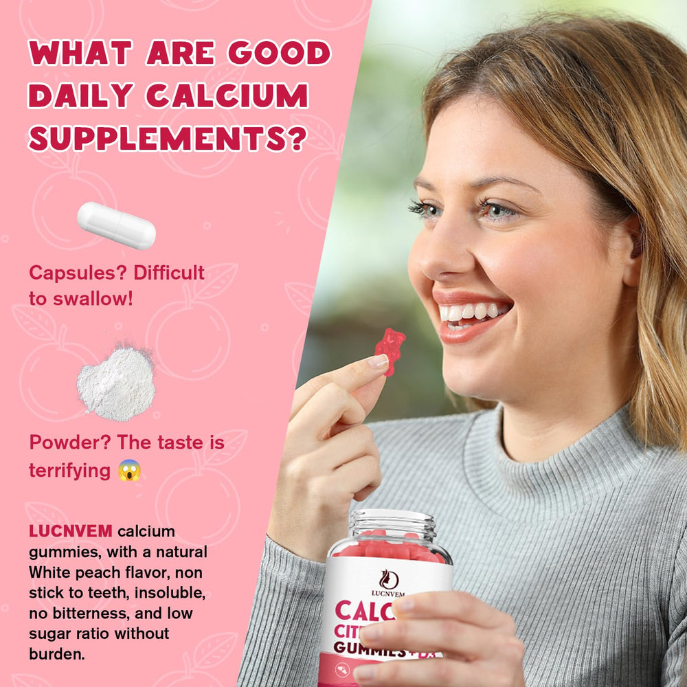 LUCNVEM white peach gummies highlighted for flavor profile
