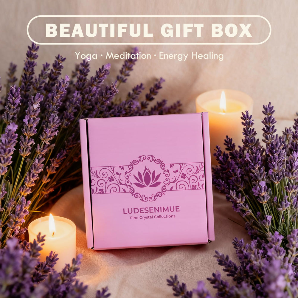 LUDESENIMUE rose quartz stone line provides gentle energy for self care rituals