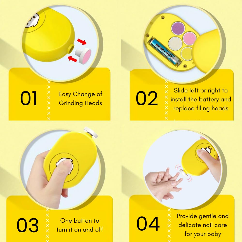 Yellow pad for over 12 months supports smoother filing as babies grow.
