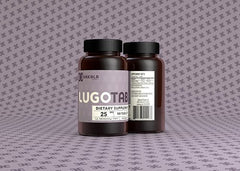 LugoTab 25 mg bottle with tablets for convenient daily iodine support.