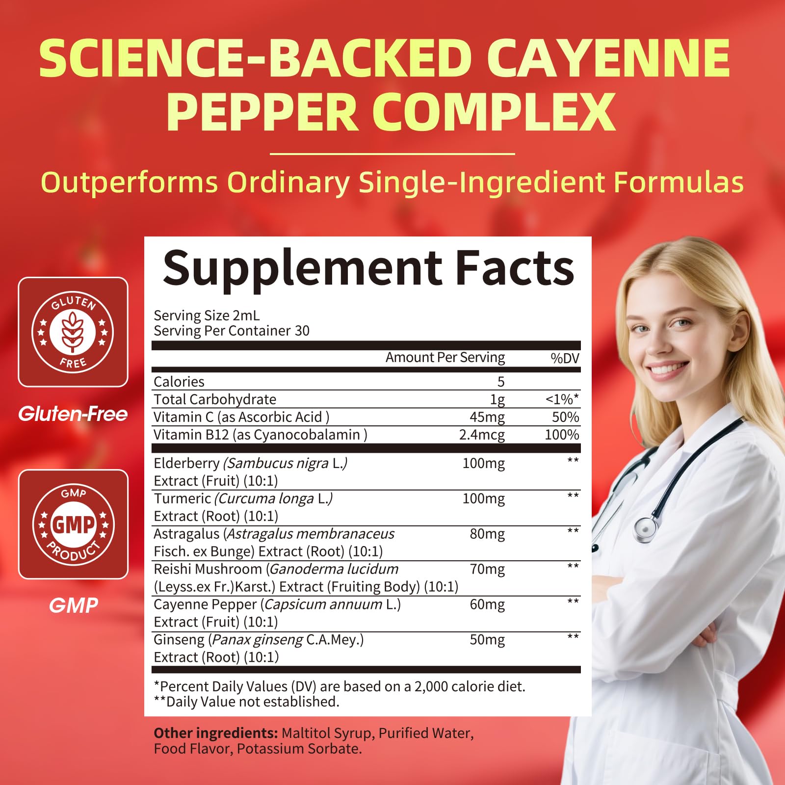 LUKAREE Cayenne Pepper Drops packaging and label design conveying quality