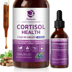 Lukaree Cortisol Drops blueberry bottle highlights mood support and daily balance
