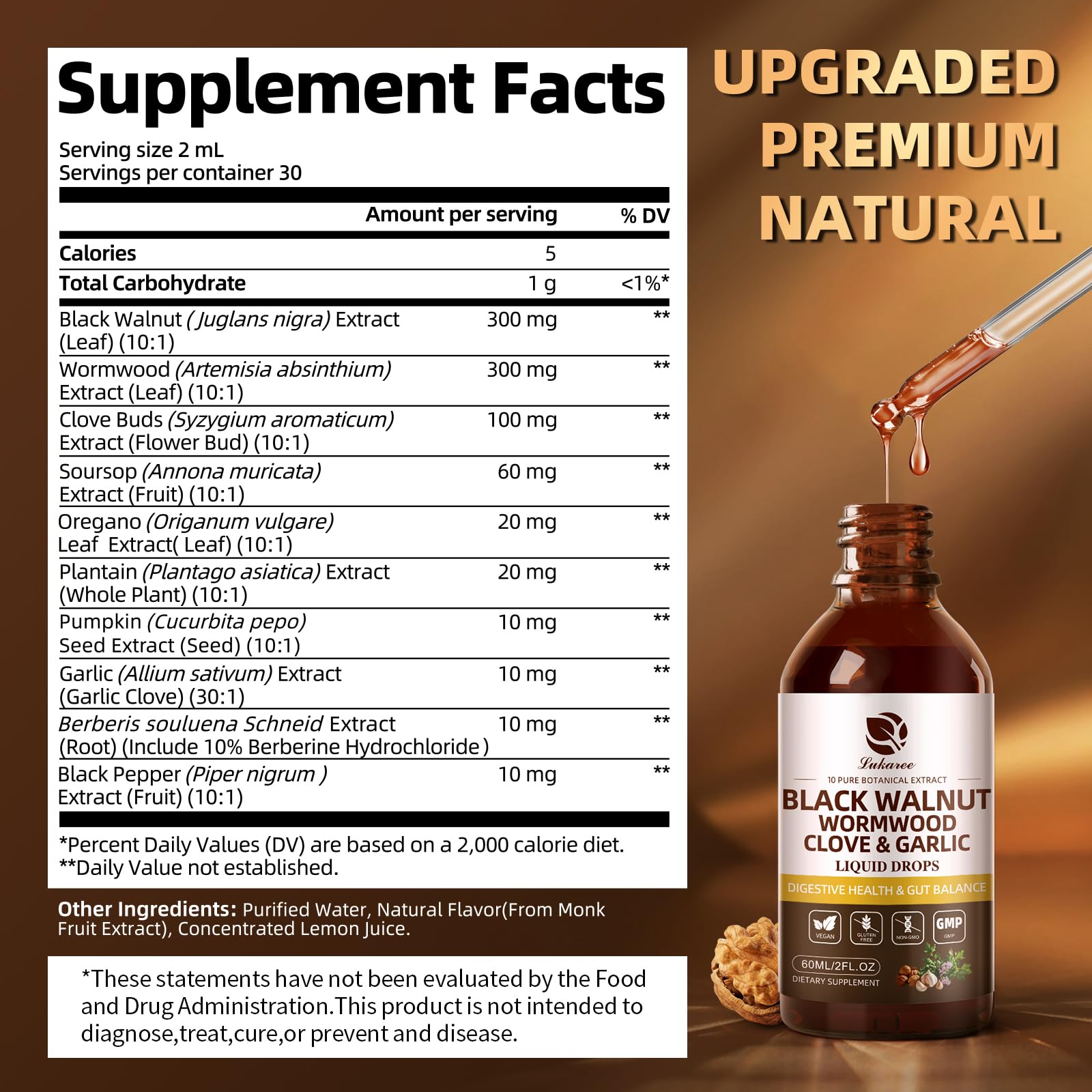 Lukaree daily-use 2ml sip demonstrates simple dosing for routine support.