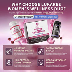 Lukaree Evening Primrose Oil Softgels bottle showcases nighttime balance and relaxation