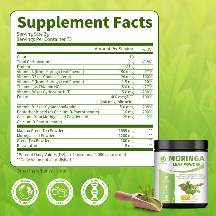 Lukaree Green Tea and Resveratrol mixture in bowl supports antioxidant intake.