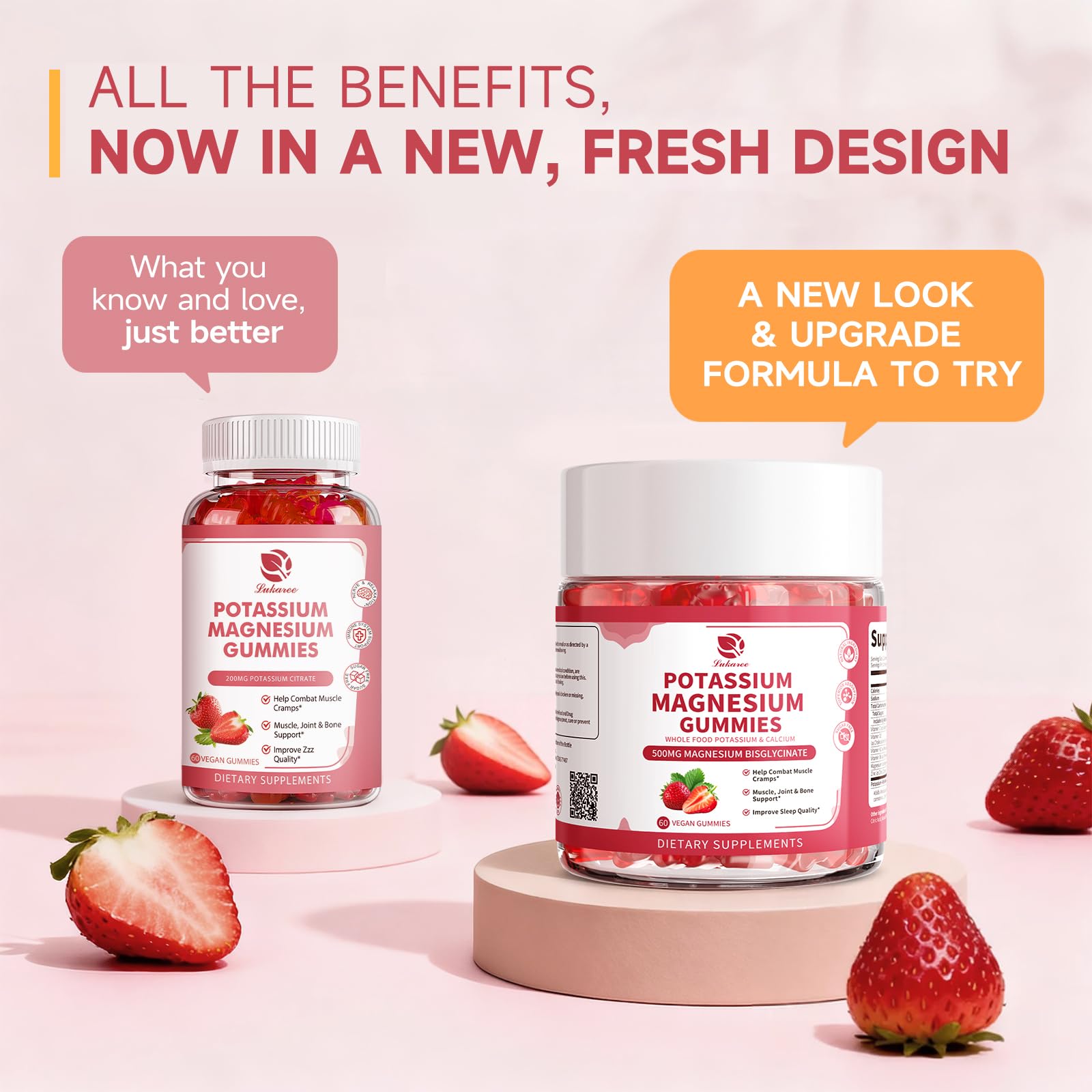 Lukaree Magnesium Bisglycinate Gummies close-up highlighting bioavailability