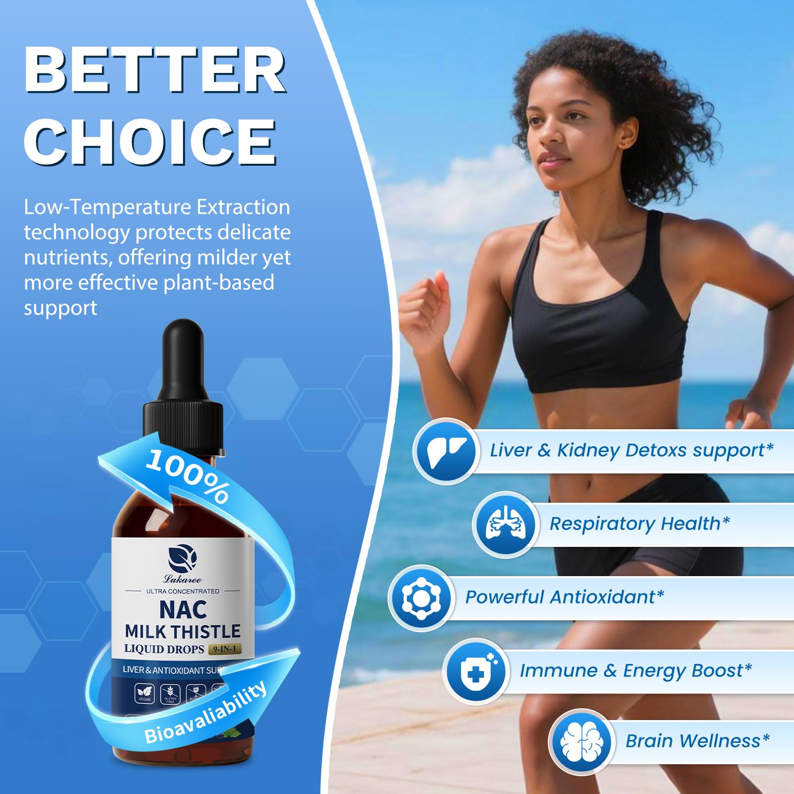 Lukaree NAC liquid drops for rapid sublingual absorption