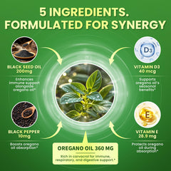 Lukaree oregano oil capsule close-up shows potent 99% carvacrol potency.