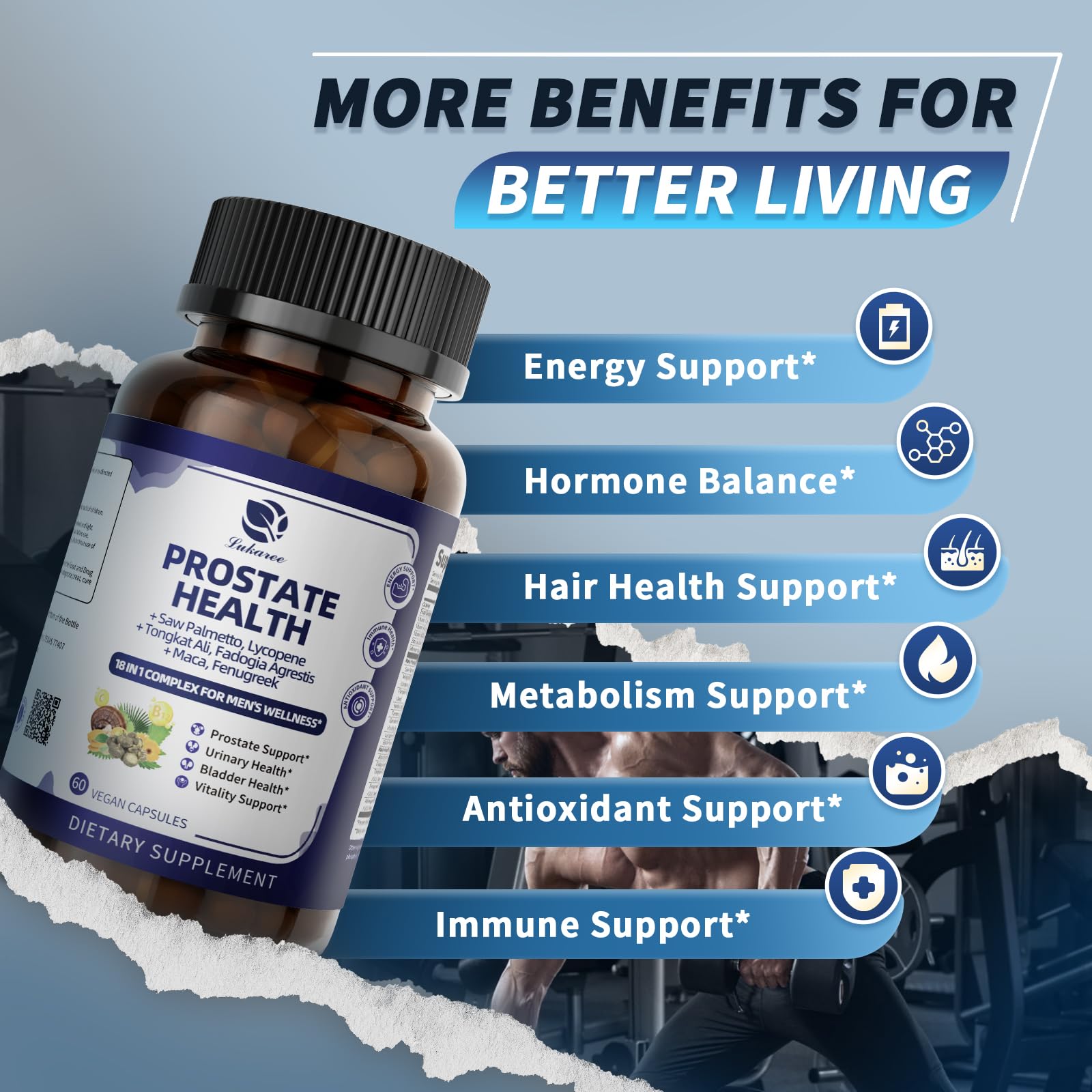 Lukaree Prostate Health Nettle image highlighting plant-based nutrients