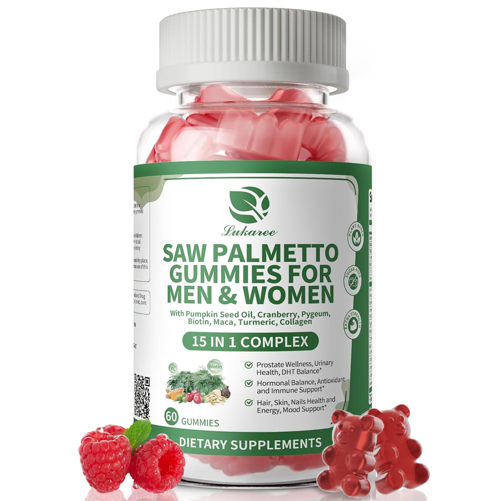 Lukaree Saw Palmetto bottle on a clean surface for easy daily use