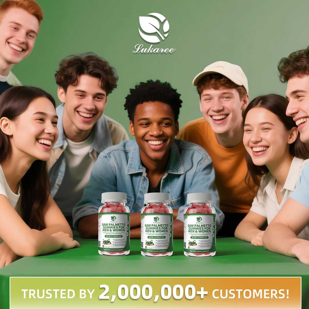 Lukaree Saw Palmetto gummy is plant-based and sugar-free
