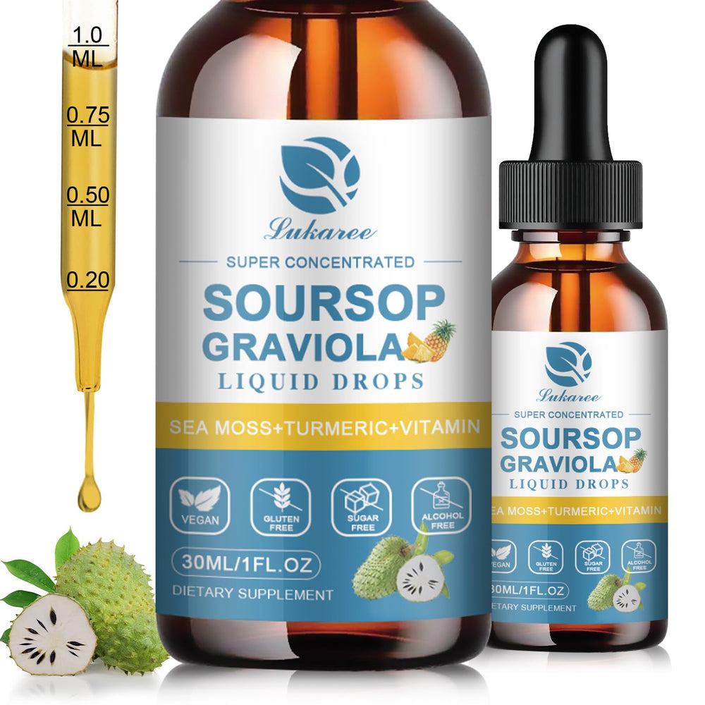 Lukaree Soursop leaf extract bottle with pineapple aroma for daily wellness.
