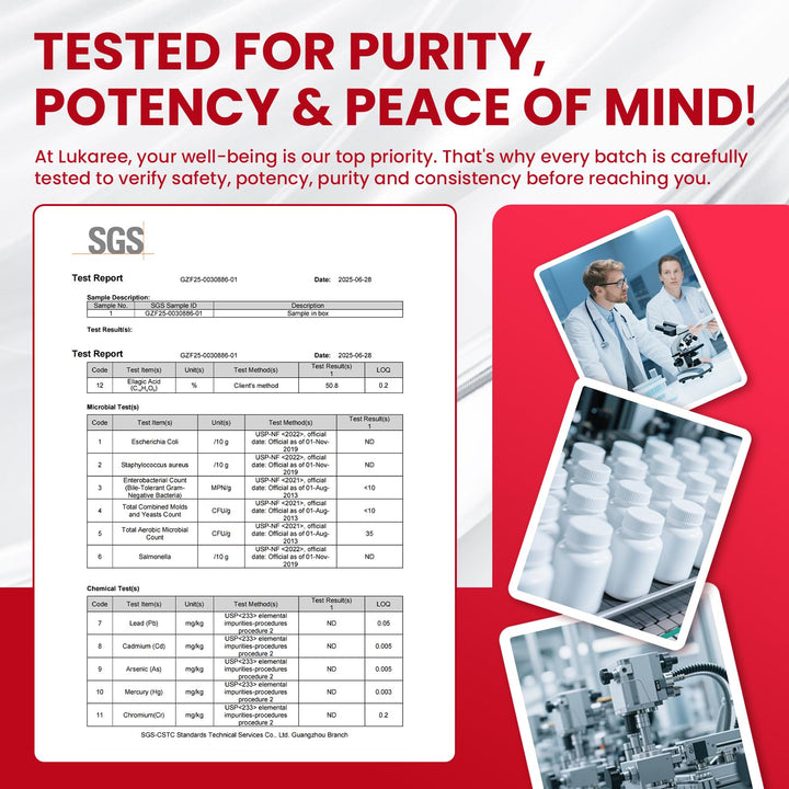 Lukaree Urolithin A+ 60-day supply enables consistent daily use