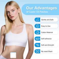 LukToMao Castor Oil Patch with leak-shield rim protecting clothes and bedding