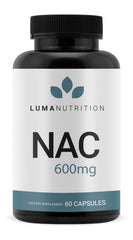 Luma Nutrition NAC 600 mg capsules packaging highlights premium daily wellness.