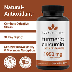 Luma Nutrition Bioperine black pepper improves absorption.