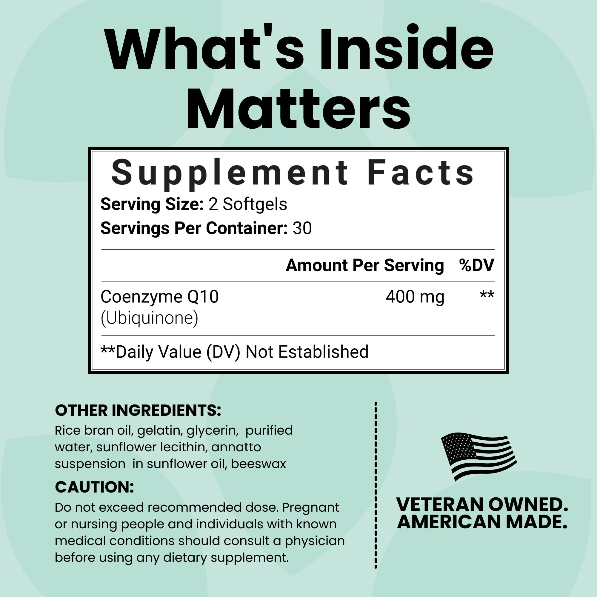 Luma Nutrition CoQ10 bottle label with dosage and ingredients