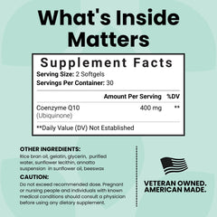 Luma Nutrition CoQ10 bottle label with dosage and ingredients