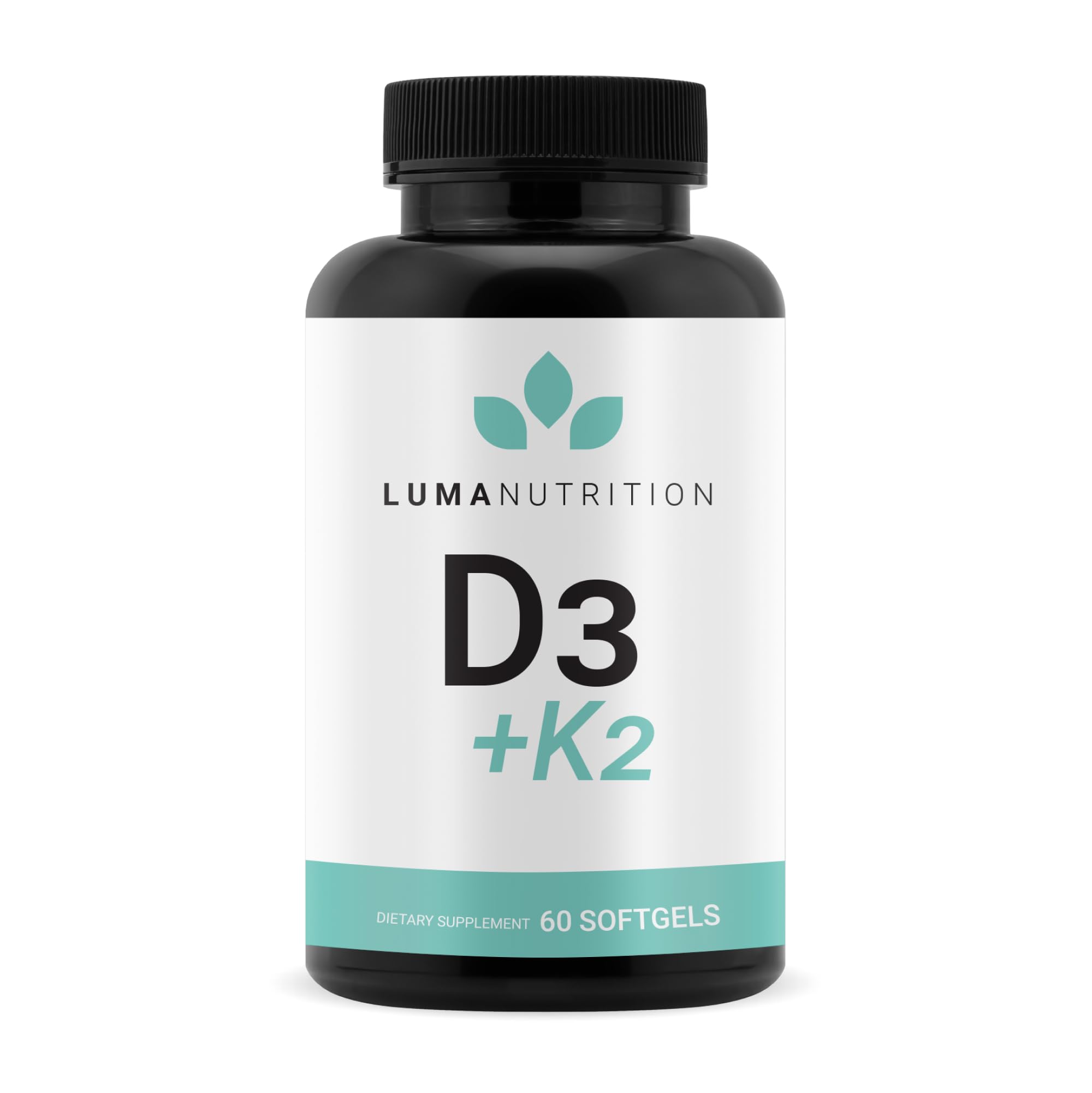 Luma Nutrition D3+K2 softgel closeup for bone and heart support.