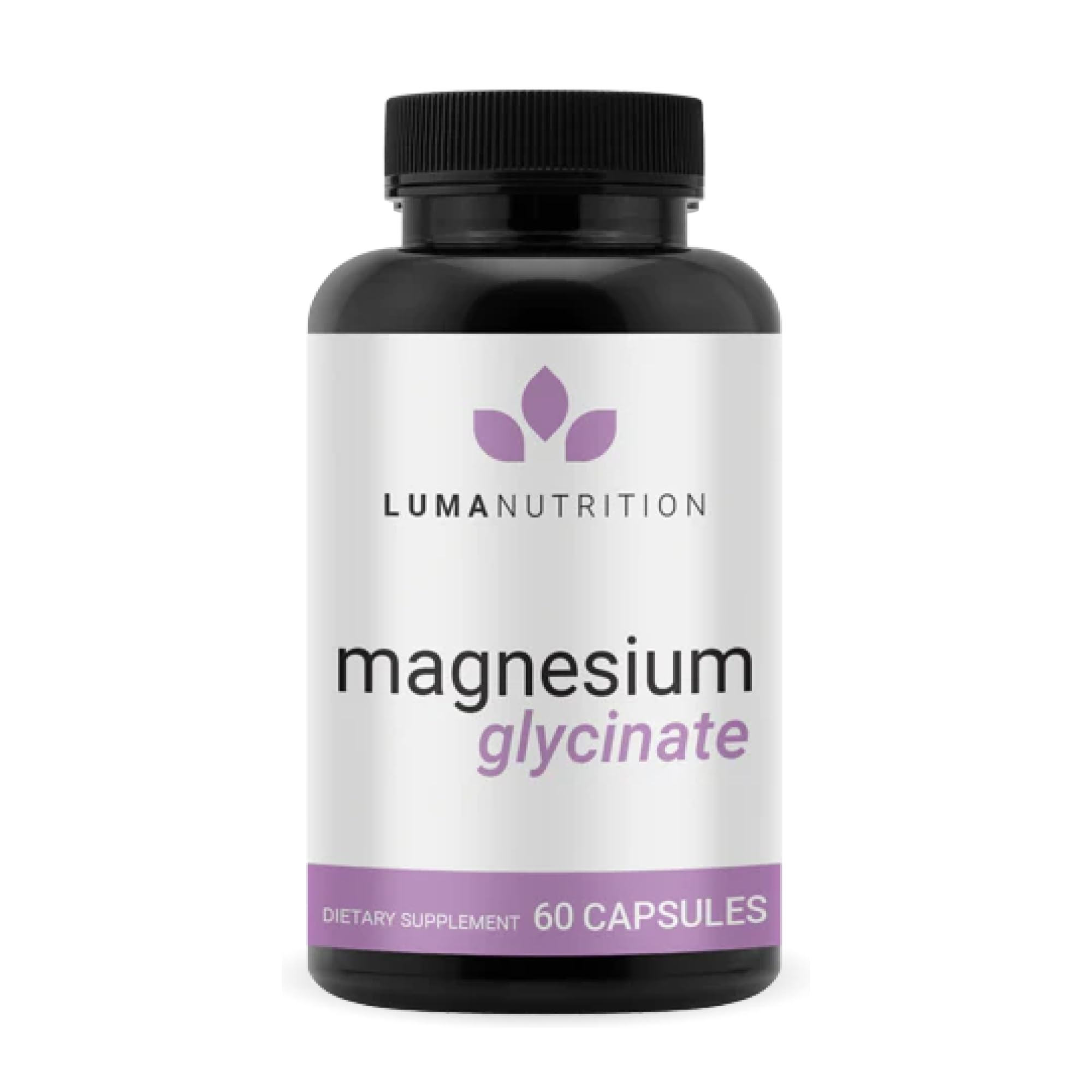 Luma Nutrition magnesium glycinate 1000mg bottle front for high absorption and daily use.
