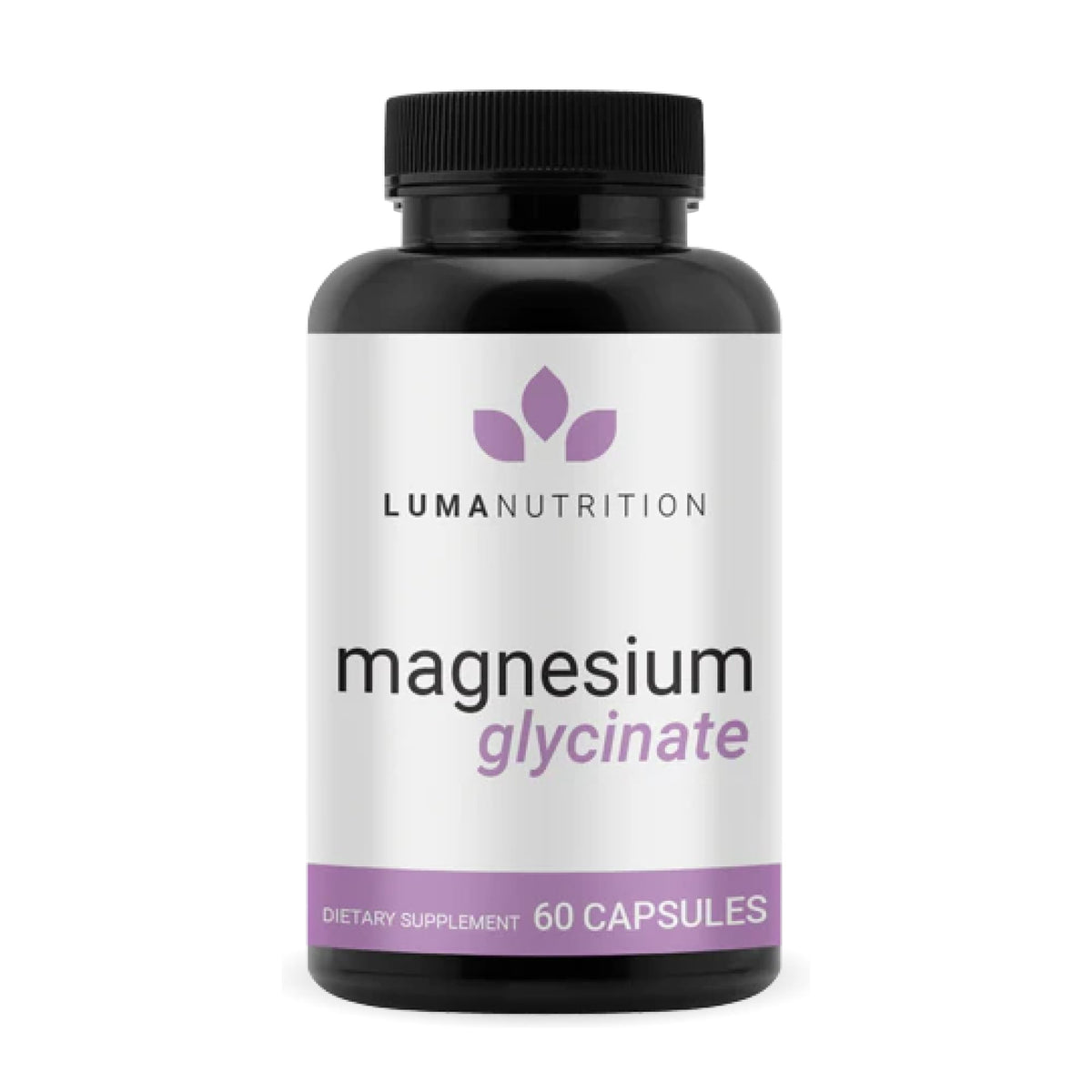 Luma Nutrition magnesium glycinate 1000mg bottle front for high absorption and daily use.