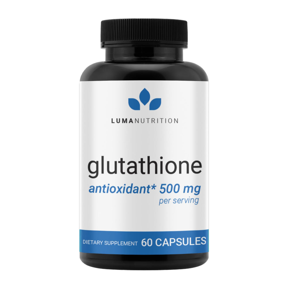 Luma Nutrition Glutathione bottle provides accessible antioxidant support