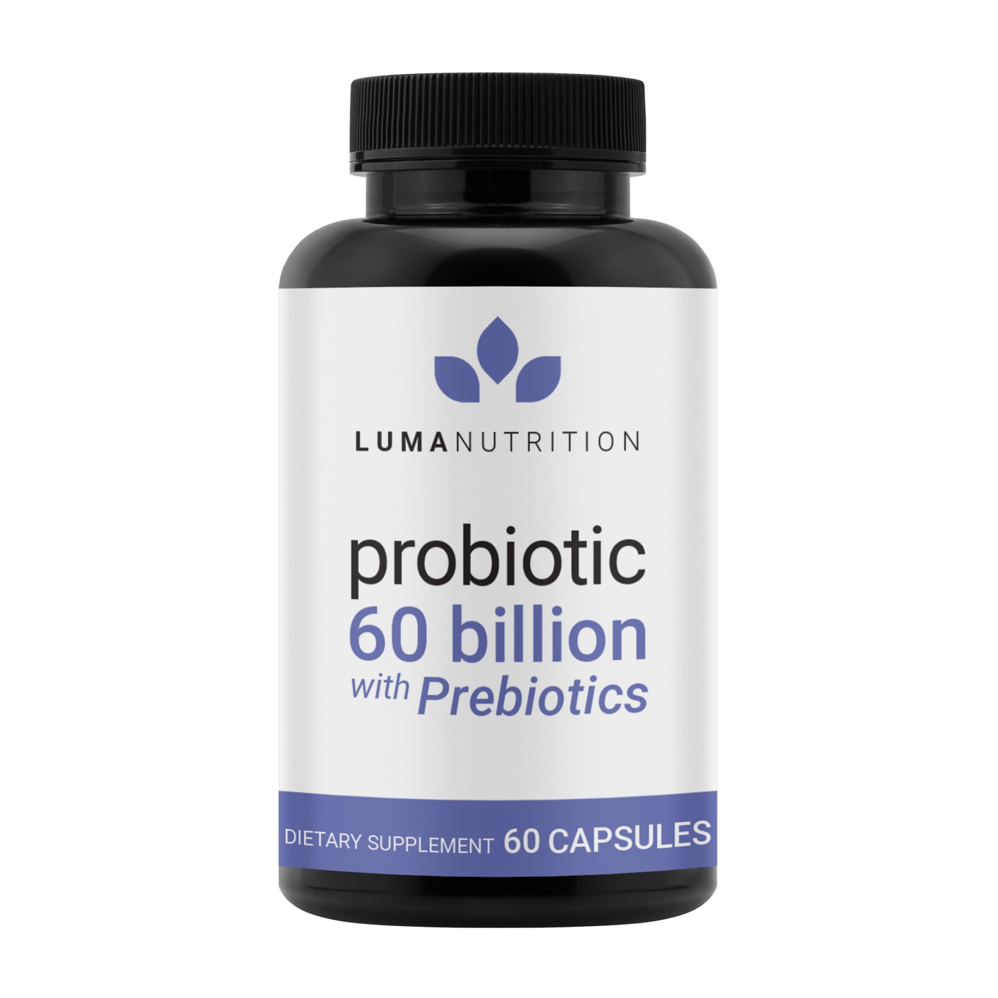 Luma Nutrition Probiotics 60 Billion bottle supporting gut health and immune balance.