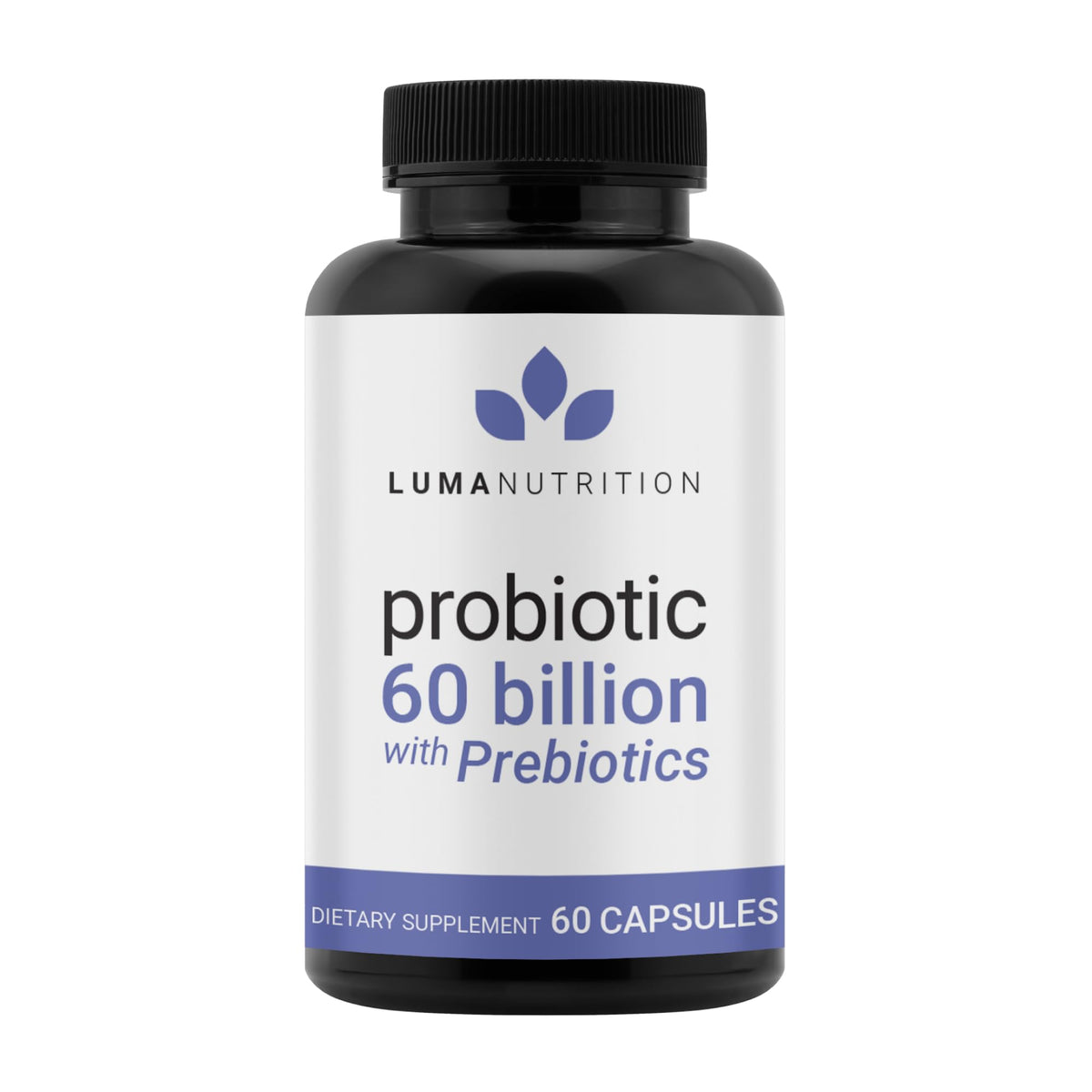 Luma Nutrition Probiotics 60 Billion bottle supporting gut health and immune balance.