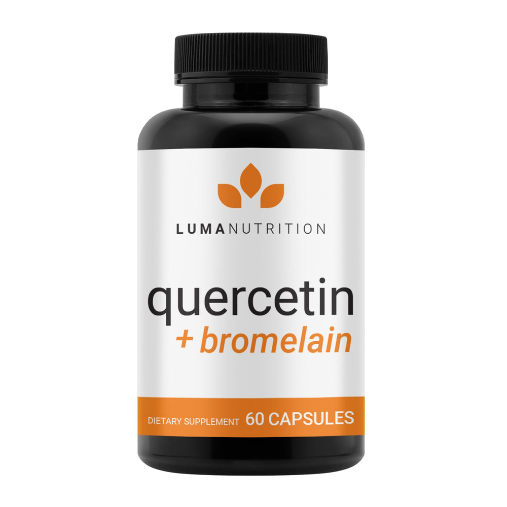 Luma Nutrition Quercetin 500mg bottle with clear labeling for daily immune support.