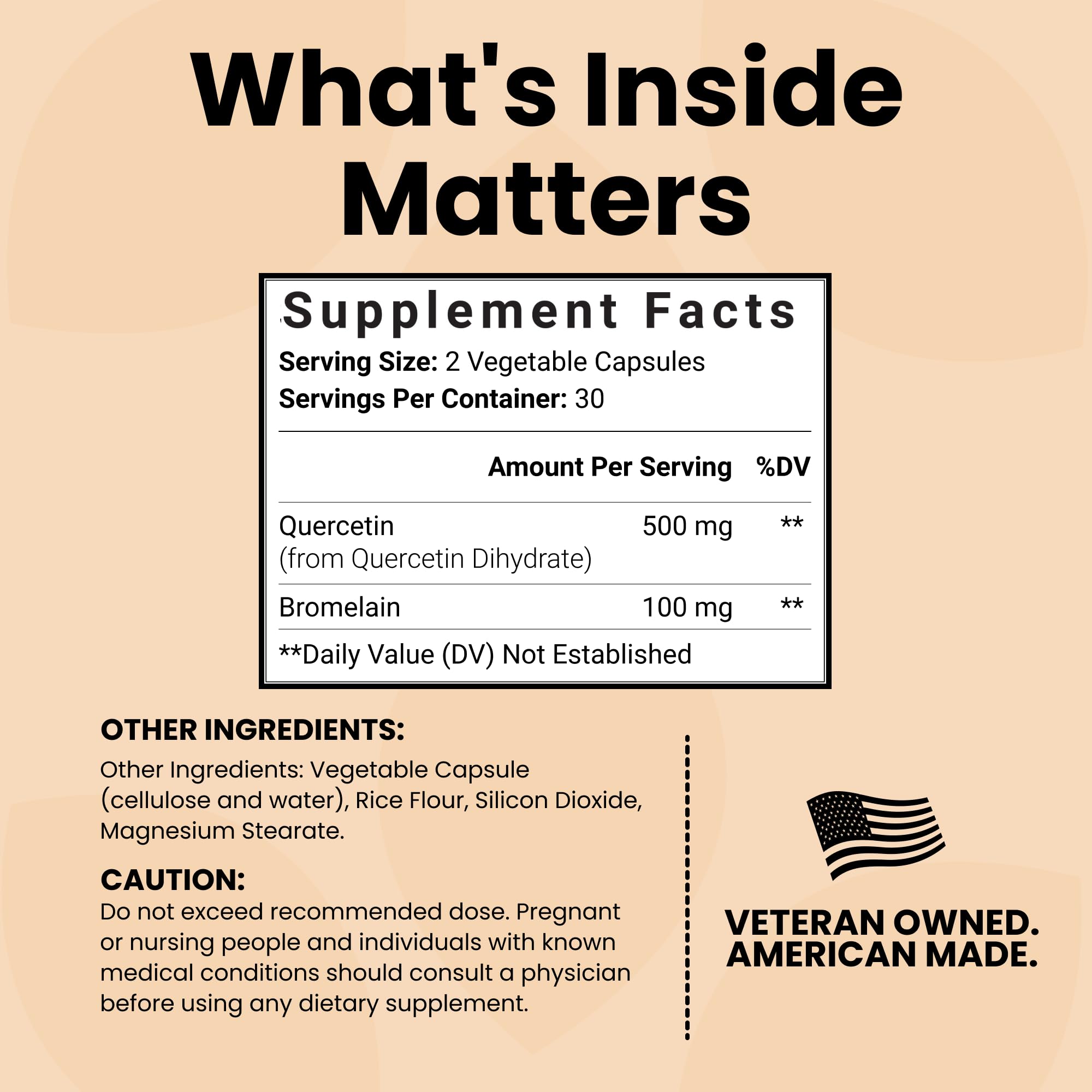 Luma Nutrition Quercetin 500mg with bromelain graphic highlighting absorption benefits.