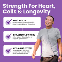 Close-up of Luma Nutrition Resveratrol capsules highlighting purity and easy daily use.