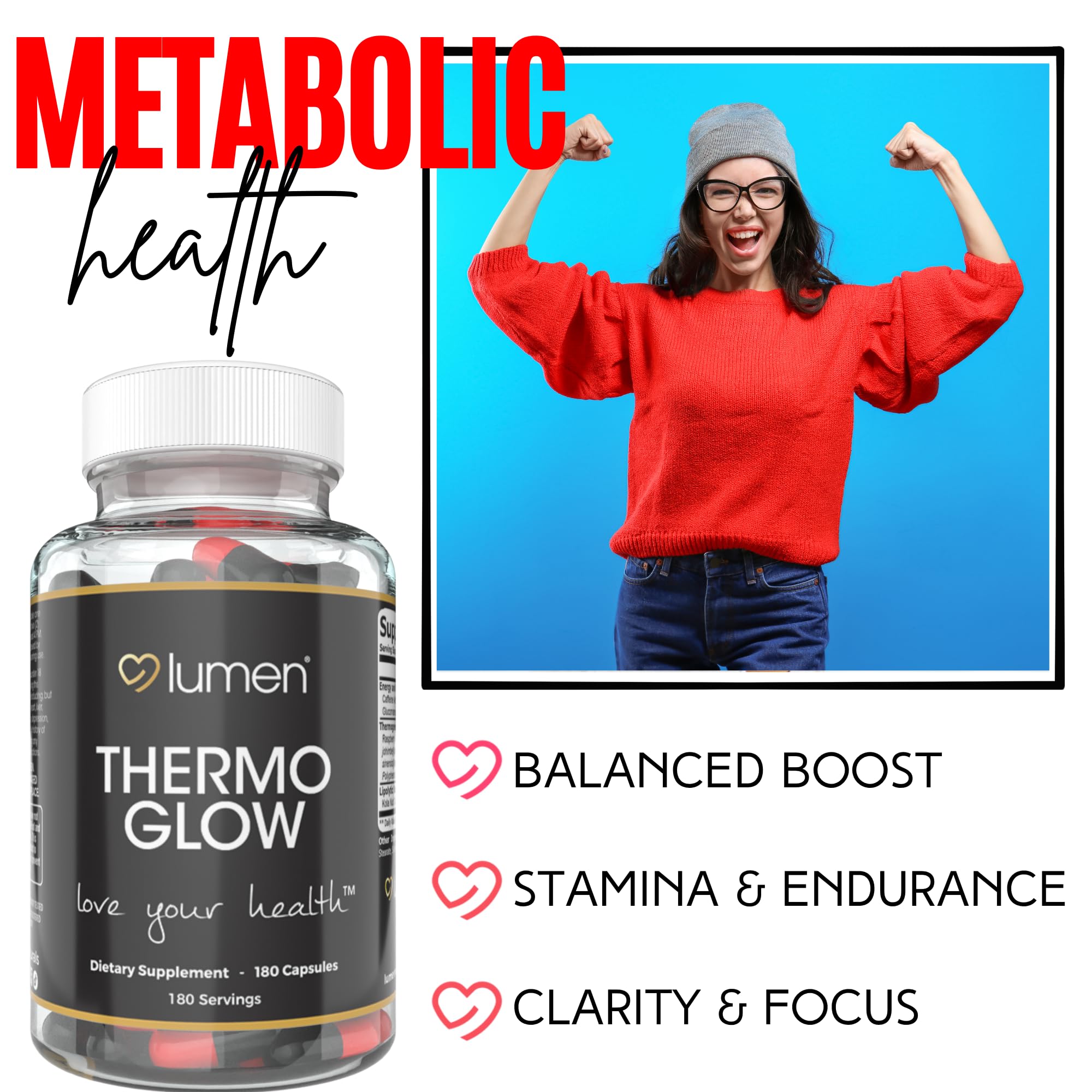 Lumen Naturals ThermoGlow raspberry ketone close-up, highlights key ingredient for balance.