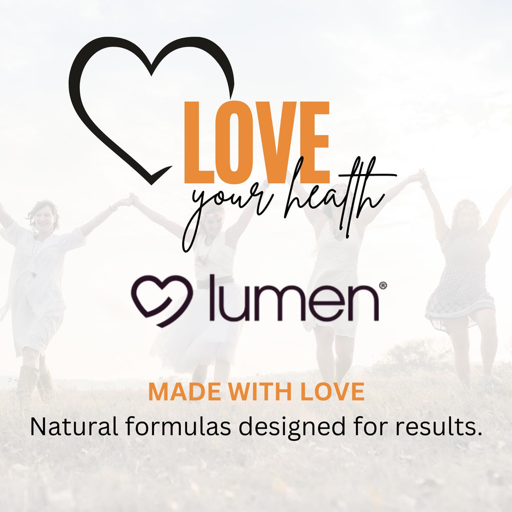 Lumen Naturals turmeric gummy bottle arranged with wellness routine setup.