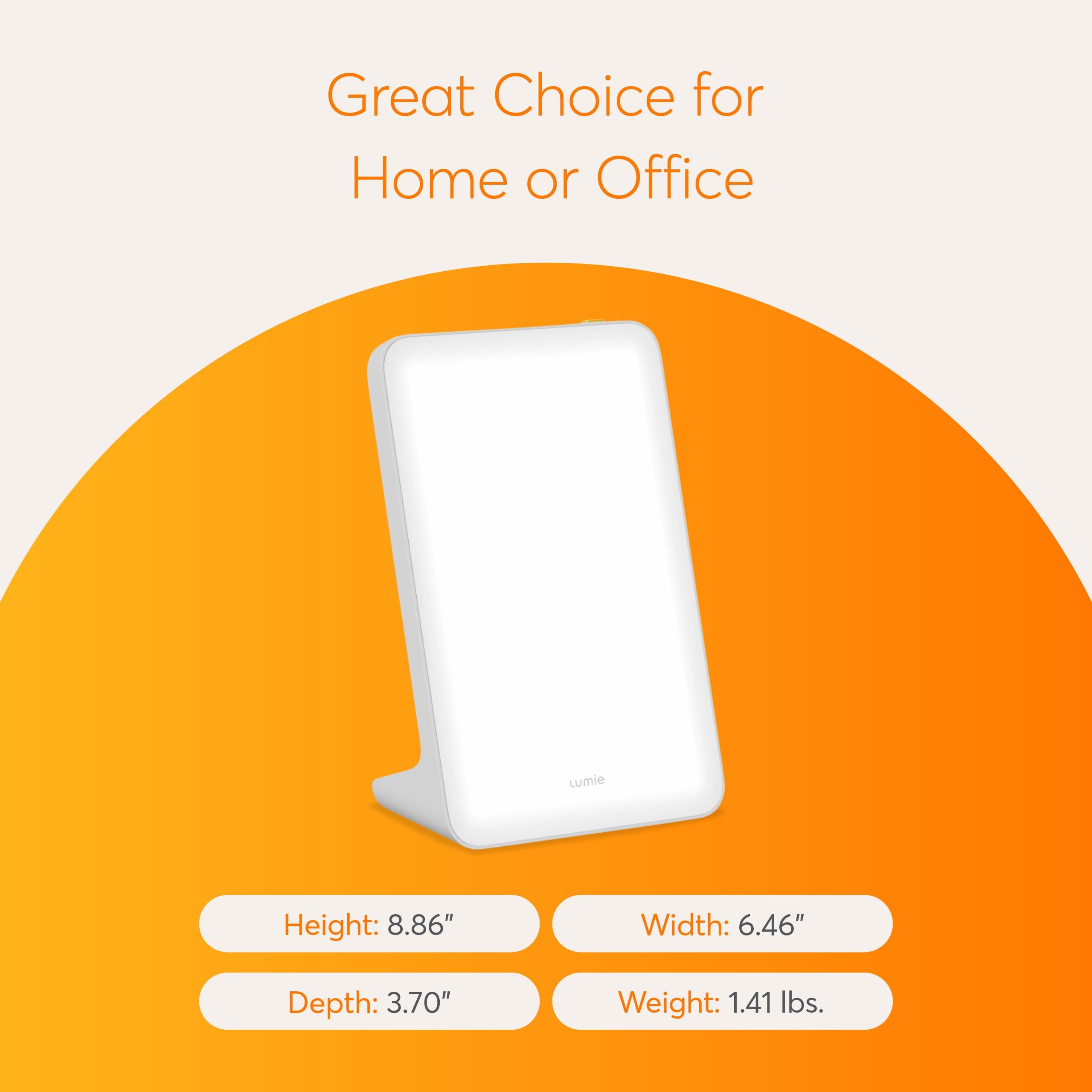Lumie Mini Lamp shown in college or office for everyday use
