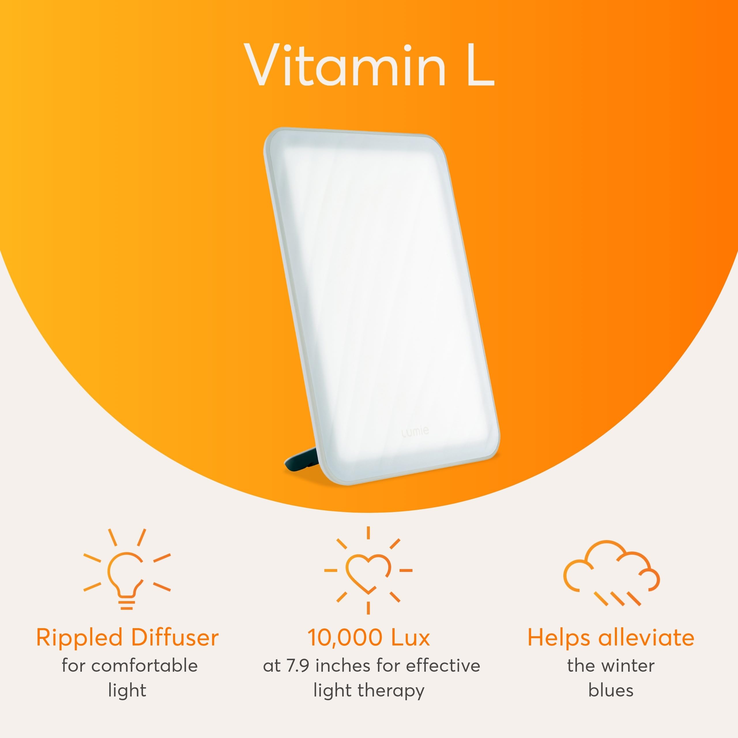 Lumie Vitamin L with detachable stand for flexible placement in small spaces
