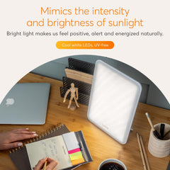 Lumie Vitamin L portrait mode demonstrates tall orientation ideal for desks
