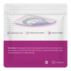 LUMINAS Relief Patch on the back area supporting daily activity with long-lasting comfort.
