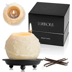 INTERGAZE LUMINORA spiral candle burn view enhances centerpiece ambiance