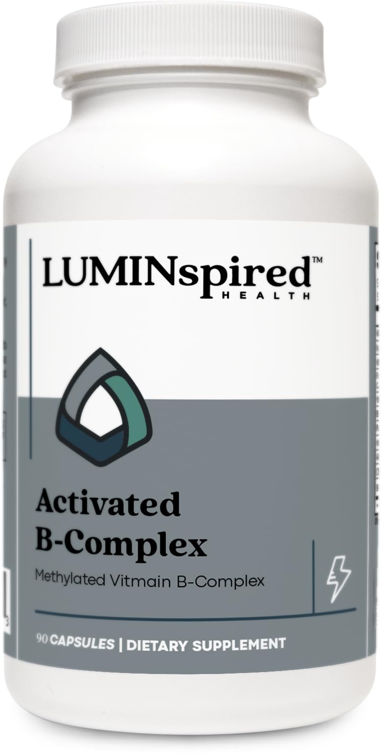 LUMINSPIRED Health activated vitamin B complex bottle for daily energy and immune support.