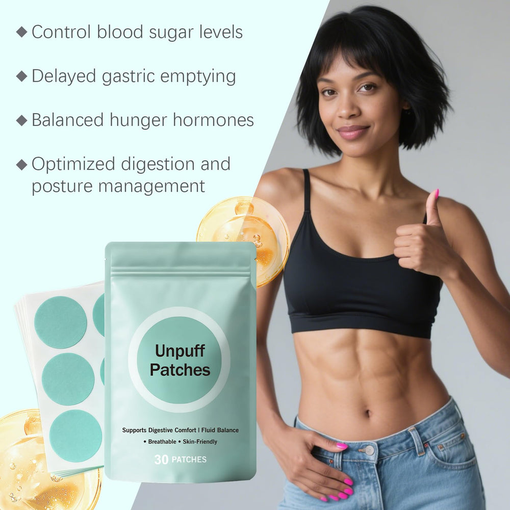 Lumzist Unpuff Patch packaging highlights a 30-day supply.