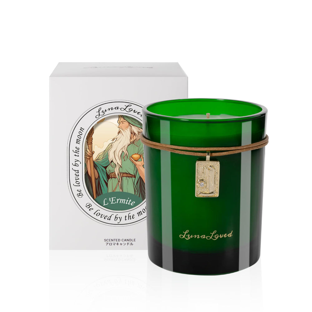 LunaLoved The Hermit scented candle in a jar creates a cozy, meditative atmosphere.