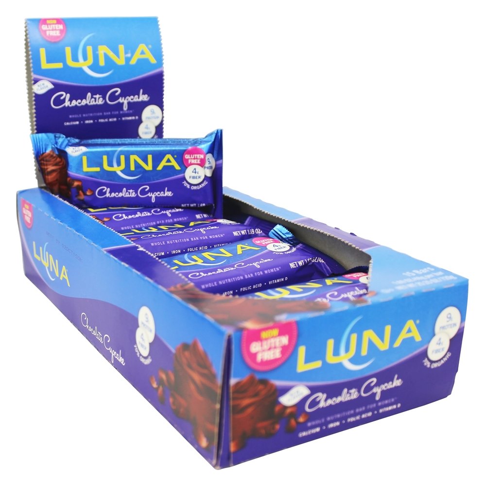 LUNA BAR display at checkout with 30-count box