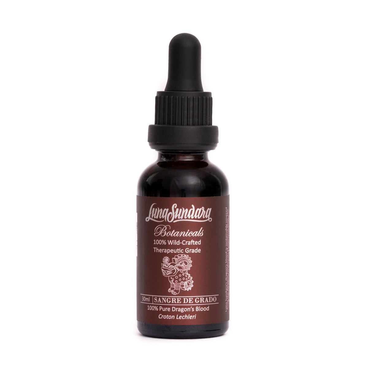 Luna Sundara Dragon Blood resin 1oz bottle for natural skincare and DIY projects.