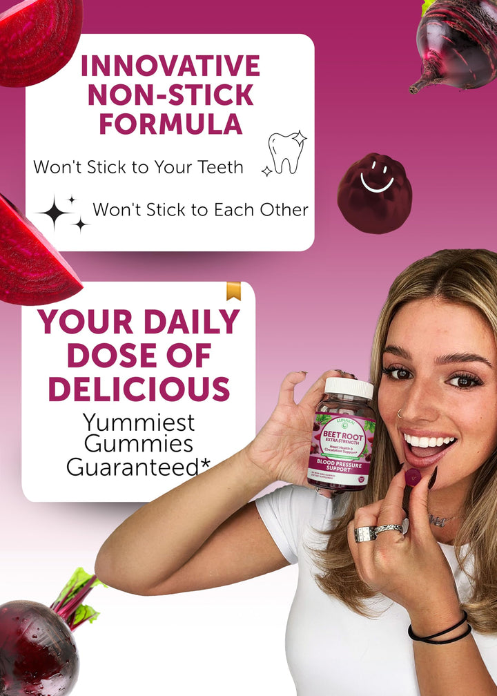 Lunakai Beet Root Gummies GMP-certified label on bottle signals quality you can trust.