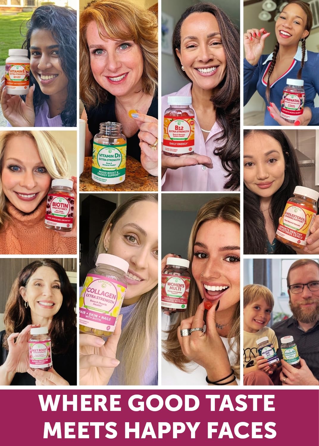 Lunakai Beet Root Gummies vegan non-GMO emblem communicates clean ingredients.