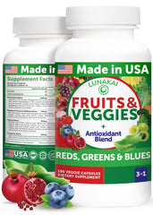 Lunakai bottle front hero shows a USA-made daily nutrition capsule.